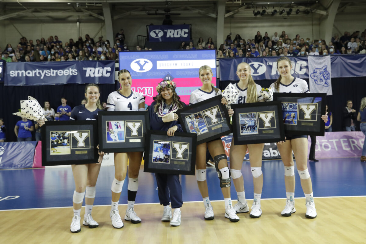 BYU women’s volleyball honors six seniors in final regular-season home ...